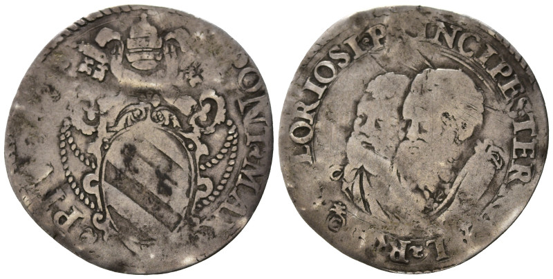 ROMA. Stato Pontificio. Pio V (1566-1572). Giulio con San Pietro e San Paolo. Ag...