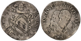 ROMA. Stato Pontificio. Pio V (1566-1572). Giulio con San Pietro e San Paolo. Ag (2,52 g). MIR 1087. MB