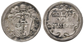 ROMA. Benedetto XIII (1724-1730). Mezzo grosso SOLATI VM MISERIS. Ag (0,67). MIR 2452/1. RRR. SPL Ex Antivm 16 lotto 165, riproposto perché non pagato...