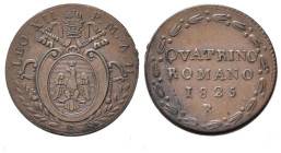 ROMA. Stato Pontificio. Leone XII (1823-1829). Quattrino romano 1825. Cu. Gig. 16. BB