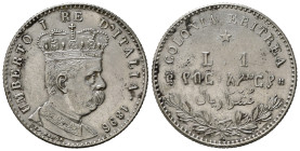 Regno d'Italia. Umberto I (1878-1900). Colonia Eritrea. 1 lira 1896. Ag. Gig. 7. RR. qSPL