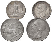 Regno d'Italia. Vittorio Emanuele III. Lotto di 2 Falsi d'epoca. 5 lire 1929 e 10 lire 1928. MB