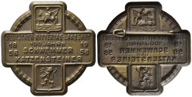 MEDAGLIE ESTERE – GERMANIA – POST 1945, distintivo per cavaliere tedesco emesso nel 1956 per i 100 anni degli schwemmer katzensteiner (abzeichen deuts...