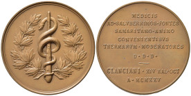 Medaglie Italiane. Chianciano Terme. Medaglia convegno medico termale 1925. AE (28,79 g - 43,8 mm). qFDC