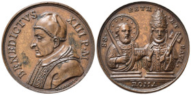MEDAGLIE PAPALI. Benedetto XIII (1724-1730). Medaglia con San Pietro e San Paolo. AE (13,19 g - 31,50 g) Opus Travanus (Giovanni Francesco Travani). S...