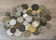Tunisia. Lotto di ca. 60 monete, tutte diverse per tipologia o data. AE/Ag. MB-BB