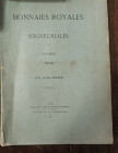ROLLIN & FEUARDENT. Monnaies Royales et Seigneuriales de France. Planches. Paris, 1891, folio, 8 pagine, 26 tavole di monete incise, 2 tavole aggiunti...