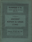 GLENDINING & CO. London, 25 – November, 1953. Catalogue of ancient Roman & Greek coins. Pp. 24, tavv. 8. Ril. editoriale, buono stato, Spring, 228. M\...