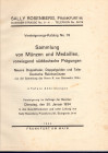 ROSENBERG S. - Katalog, 78. Frankfurt am Main, 30 - Januar, 1934. Sammlung munzen und medaillen sudeutsche, Sammlung K. Von Steinwehr, Koln. Pp. 54, n...