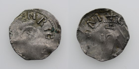 Belgium. Ciney. Heinrich III 1046-1056. AR Denar (17mm, 1.09g). Ciney mint. [I]MP [ H]ENRIC[VS], head left / +C[I+NA+VV.]M, + / IOI / [+]. Dbg. 1191 (...