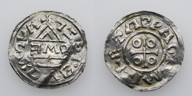 Czechia. Bohemia. Boleslav III 999 – 1002/3. AR Denar (19mm, 1.06g). Prague mint...