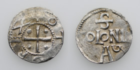 Germany. Cologne. Otto III 983-1002. AR Denar (18mm, 1.61g). Cologne mint. +OT[T]O REX, cross with pellets in each angle / S / COLONIA / A G, Cologne ...