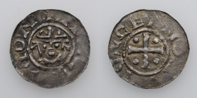 Germany. Saxony. Hermann 1059-1086. AR Denar (19mm, 0.79g). Jever mint. +HE[RE]MON, crowned head facing / +CENV[__], cross with pellet in each angle. ...