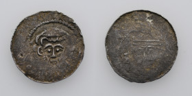 Germany. Brandenburg. Heinrich III 1056-1084. AR Denar (19mm, 0.92g). Uhrsleben mint. [HEINRICVS IMP], crowned bust facing / [S PETRVS], bust facing. ...