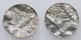 Germany. Saxony. Goslar. Otto III 983-1002. AR Denar (19mm, 1.21g). RE OTTO AD[ELEIDA], head left / [DII]GRIA + R[EX], cross in angels O D D [O]. Dbg....