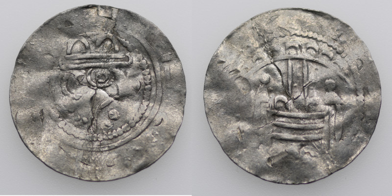 Germany. Helmstadt. 11th century. AR Denar (20mm, 0.95g). Helmstadt mint. Crowne...