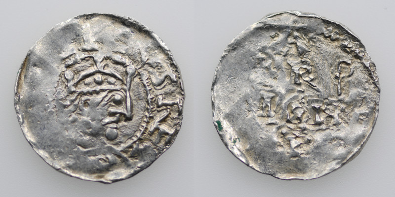 Germany. Swabia. Heinrich II 1002-1024. AR Denar (20mm, 1.27g). Strasbourg mint....