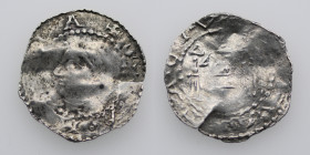 Germany. Bavaria. Eberhard I 1029-1047. AR Denar (18mm, 0.87g). Augsburg mint. +S [C S] MA[R]IA, head in veil left / +[AVG]VSTA CIV, church , Dbg. 104...