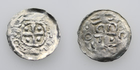 Germany. Swabia. Esslingen. Otto I - Otto III 936 - 1002. AR Denar (17mm, 0.68g). •OTTO •[SI⸪C+], cross with pellet in each angle / OTTO, cross writte...