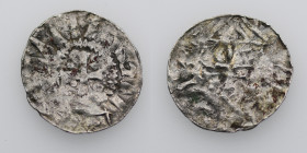 Germany. Anonymous emitter ca. 1000–1050. AR Denar (18m, 0.73g). Unceratin mint. Short cross, in each angel pellet / Church facade. Dbg. 1167c (for pr...