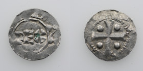 The Netherlands. Deventer. Heinrich II 1002-1014. AR Denar (17mm, 0.98g). Deventer mint. REX / Cross with pellets in each angle. Ilisch 1.5. Very Fine...