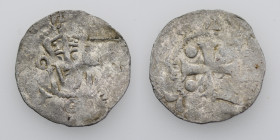 The Netherlands. Area around Tiel. Ca 1050s. AR Denar (18mm, 0.72g). Uncertain mint. Crowned bust facing / Cross with pellets in each angle. Ilisch 4....