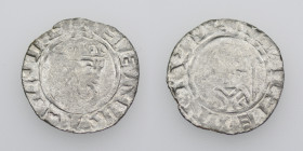 The Netherlands. Groningen. Wilhelm 1054-1076. AR Denar (17mm, 0.65g). HENRICVSRE+, crowned bust facing / +VVIIHEINIVS, head right. Ilisch 18.9; Dbg 5...