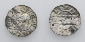The Netherlands. Friesland. Bruno III 1038-1057. AR Denar (17mm, 0.77g). Leeuwarden mint. HENRICVS [RE]+, crowned head right, cross-tipped scepter bef...