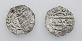 The Netherlands. Friesland. Bruno III 1038-1057. AR Denar (16mm, 0.43g). Leeuwarden mint. H[ENRICVS RE]+, crowned head right, cross-tipped scepter bef...