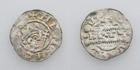 The Netherlands. Friesland. Bruno III 1050-1057. AR Denar (17mm, 0.49g). Leeuwarden mint (?). HENRICV[S RE]+, crowned head right, cross-tipped scepter...