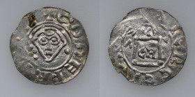 The Netherlands. Friesland. Godfrey III 997-1069. AR Denar (16mm, 0.53g). Mere (Alkmaar?) mint. Struck circa 1060. +GODEFR[IDVS], head facing / [+M]ER...