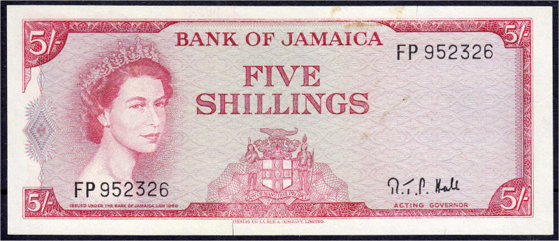 Banknoten - Ausland - Jamaika
5 Shillings (1964). fleckig und zwei kl. Einschni...