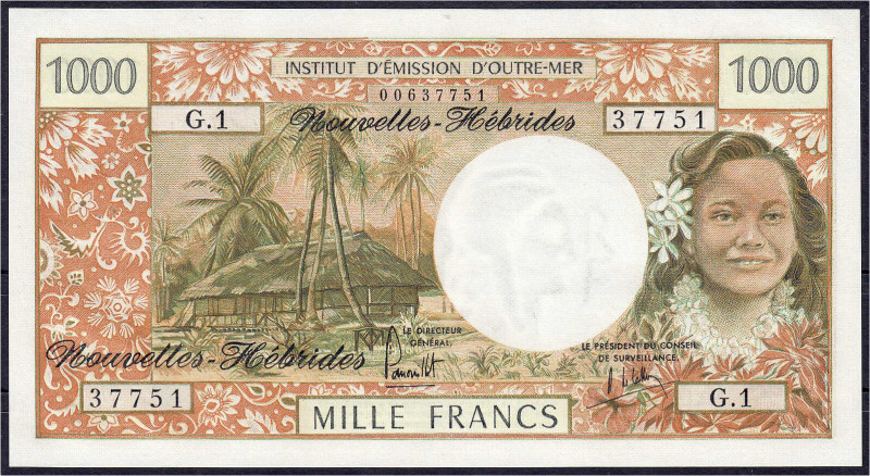 Banknoten - Ausland - Neue Hebriden
1000 Francs o.D. (1975). I Pick 20b.
