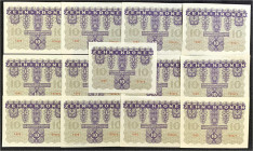 Banknoten - Ausland - Österreich
13 X 10 Kronen 2.1.1922. Fortlaufende KN. 12068 - 120280. I-II Pick 75.
