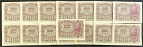 Banknoten - Ausland - Österreich
15 X 10 Kronen 2.1.1922. Fortlaufende KN. 191550 - 191564. I-II Pick 76.