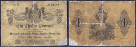 Banknoten - Altdeutschland - Anhalt-Dessau-Cöthen
Staats-Kassenschein, 1 Thaler 20.5.1861. Herzoglich Anhaltische Staats-Schulden-Verwaltung. Serie I...