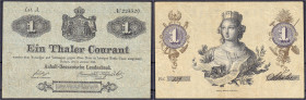 Banknoten - Altdeutschland - Anhalt, Gesamtstaat, Herzogtum (ab 1863)
1 Thaler 2.1.1864. Anhalt-Dessauische Landesbank 1864-1874. III+, selten Pick S...