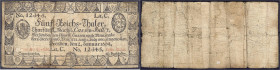 Banknoten - Altdeutschland - Sachsen
5 Reichs-Thaler 2.1.1804. Formular-Abdruck. V, hinterlegt Pick S614. Grabowski/Kranz 448F.