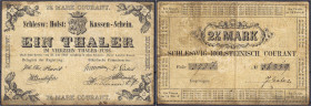 Banknoten - Altdeutschland - Schleswig-Holstein
1 Thaler 31.7.1848 Schleswig-Holsteinische Kassen-Scheine (Provisorische Regierung). III-IV, selten P...