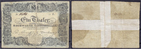 Banknoten - Altdeutschland - Schwarzburg-Rudolstadt
1 Thaler 4.12.1848 (10.11.1848). Fürstlich Schwarzburgische Cassenbillets und Cassen-Anweisungen ...