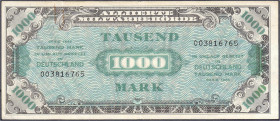 Banknoten - Die deutschen Banknoten ab 1871 nach Rosenberg - Deutschland unter alliierter Besatzung, 1945-1948
1000 Mark 1944. US-Druck mit Geheimzei...