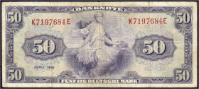 Banknoten - Die deutschen Banknoten ab 1871 nach Rosenberg - Westliche Besatzungszonen und BRD, ab 1948
50 Deutsche Mark, Serie 1948. Serie K/E. III-...