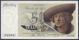 Banknoten - Die deutschen Banknoten ab 1871 nach Rosenberg - Westliche Besatzungszonen und BRD, ab 1948
50 Deutsche Mark 9.12.1948. Franzosenschein. ...