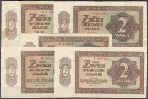 Banknoten - Die deutschen Banknoten ab 1871 nach Rosenberg - Sowjetische Besatzungszone und DDR, 1948-1989
5 X 2 deutsche Mark 1948. KN. 6-stellig, S...