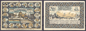 Banknoten - Deutsches Notgeld und KGL - Ahlen (Westfalen)
Handwerker-Tagung, 3 Mark 11 u. 12.6.1922. Wz. Stern-Sechseck-Muster. I-II, Tintenspuren, s...