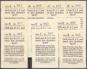 Banknoten - Deutsches Notgeld und KGL - Berlin (Brandenburg)
Berliner Sport-Club, 10 X 5 Mark Baustein o.D. Serie A-K, alle gleiche KN 987. I-III, le...