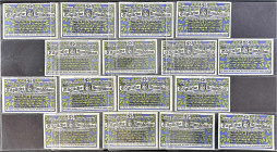 Banknoten - Deutsches Notgeld und KGL - Berlin (Brandenburg)
Tägliche Rundschau, 150 verschiedene Scheine zu 50 Pfg., alle mit Stempel „Werbeschein -...