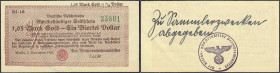 Banknoten - Deutsches Notgeld und KGL - Berlin (Brandenburg)
Deutsche Reichsbahn, Reichsverkehrsminister 1,05 GM. = 1/4 Dollar 7.11.1923. Wz. W-Kreuz...