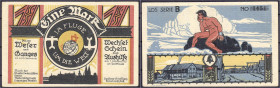 Banknoten - Deutsches Notgeld und KGL - Bremen (Bremen)
Bund der Auslanddeutschen, 1 Mark 1.10.1921, mit KN. I-II Lindman 156.3.8. Grab./Mehl 164.1.a...