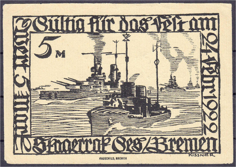 Banknoten - Deutsches Notgeld und KGL - Bremen (Bremen)
Skagerrak-Gesellschaft,...